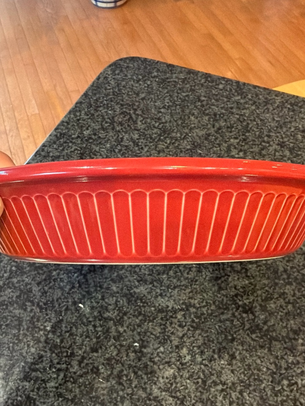 Pfaltzgraff Ovenware 10 1/2" Red Pie Plate Dish ribbed